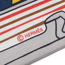 エルメス HERMES ツイリー グリペール×ブルー×ジョーヌ シルク スカーフ 【LES CHIENS PARISIENS/パリジャンの犬】