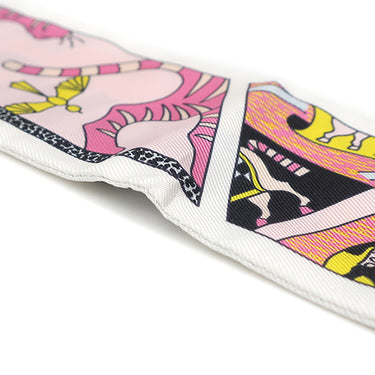 エルメス HERMES ツイリー ブラック×ローズ×ジョーヌ シルク スカーフ 新品 未使用【FACTORY SUITE/ファクトリー スーツ】