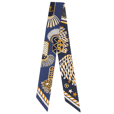 エルメス HERMES ツイリー マリン×ゴールド×ホワイト シルク スカーフ 【EPAULETTES DE GALA/式典肩章】