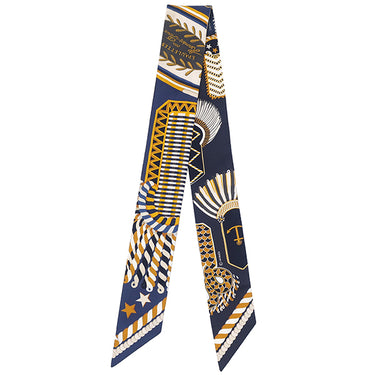 エルメス HERMES ツイリー マリン×ゴールド×ホワイト シルク スカーフ 【EPAULETTES DE GALA/式典肩章】