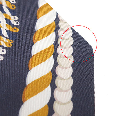 エルメス HERMES ツイリー マリン×ゴールド×ホワイト シルク スカーフ 【EPAULETTES DE GALA/式典肩章】