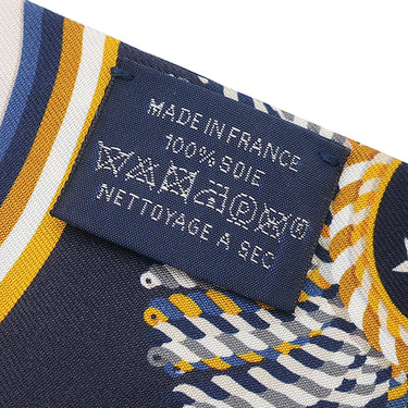 エルメス HERMES ツイリー マリン×ゴールド×ホワイト シルク スカーフ 【EPAULETTES DE GALA/式典肩章】