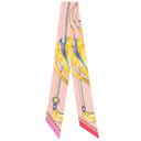 エルメス HERMES ツイリー ローズ プードル×ジョーヌ シルク スカーフ 【CAVALCADES/騎馬行進】