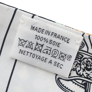 エルメス HERMES ツイリー ブラック×ホワイト×マルチカラー シルク スカーフ BRIDES DE GALA EN FLEURS & EYELINER/ブリッド ドゥ ガラ アン フルール & アイライナー