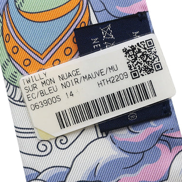 エルメス HERMES ツイリー ブルーノワール×モーヴ×マルチカラー シルク スカーフ 新品 未使用【SUR MON NUAGE/私の雲】