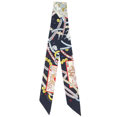 エルメス HERMES ツイリー ブラック×ルージュ×オレンジ シルク スカーフ 新品 未使用【PIQUE DAME DE COEUR/ハートのクイーン】