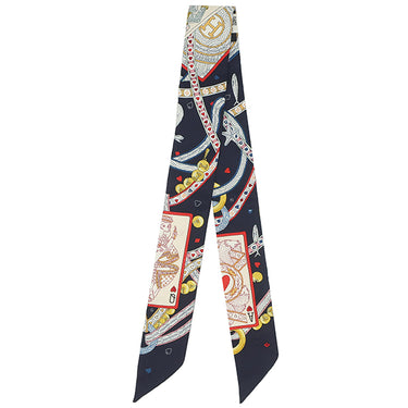 エルメス HERMES ツイリー ブラック×ルージュ×オレンジ シルク スカーフ 新品 未使用【PIQUE DAME DE COEUR/ハートのクイーン】