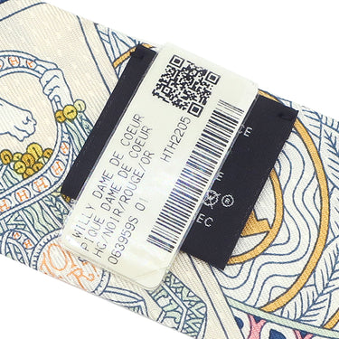 エルメス HERMES ツイリー ブラック×ルージュ×オレンジ シルク スカーフ 新品 未使用【PIQUE DAME DE COEUR/ハートのクイーン】