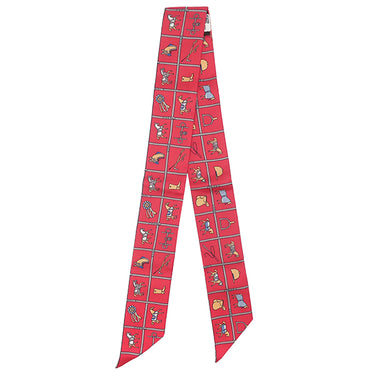 エルメス HERMES ツイリー グレナディン×キャメル×ブルー シルク スカーフ 新品 未使用【COUVERTURES ET TENUES DE JOUR/馬着】