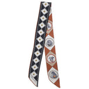 エルメス HERMES ツイリー ブラック×ホワイト×キャメル シルク レザー スカーフ 【COLLIERS ET CHIENS/首輪と犬】