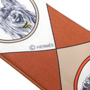 エルメス HERMES ツイリー ブラック×ホワイト×キャメル シルク レザー スカーフ 【COLLIERS ET CHIENS/首輪と犬】