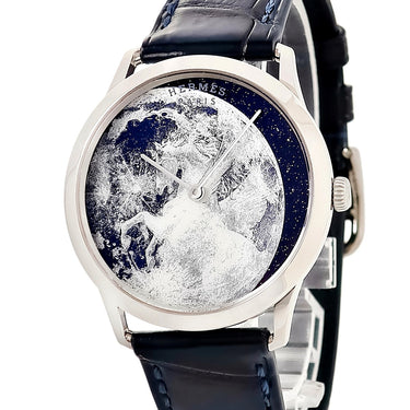 腕時計 エルメス HERMES スリム ドゥ エルメス クレール ドゥ リュンヌ CA2.990i 自動巻き メンズ K18WG無垢製 月光 限定