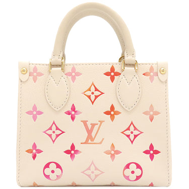 ルイヴィトン LOUIS VUITTON オンザゴー BB M47115 サンライズアクワレル モノグラムアンプラントレザー 2WAYバッグ ゴールド金具 ショルダー