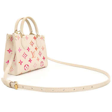 ルイヴィトン LOUIS VUITTON オンザゴー BB M47115 サンライズアクワレル モノグラムアンプラントレザー 2WAYバッグ ゴールド金具 ショルダー