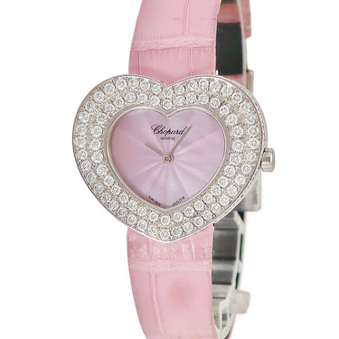 腕時計 ショパール CHOPARD ハート 12/7417 手巻き レディース K18WG無垢 純正ダイヤ ホワイトゴールド ギョウシェ シェル