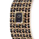 腕時計 シャネル CHANEL プルミエール カフ M LIMITED EDITION H9861 クオーツ レディース K18イエローGP ゴールド ブラック