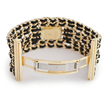 腕時計 シャネル CHANEL プルミエール カフ M LIMITED EDITION H9861 クオーツ レディース K18イエローGP ゴールド ブラック