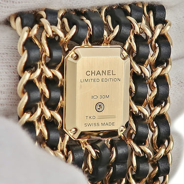 腕時計 シャネル CHANEL プルミエール カフ M LIMITED EDITION H9861 クオーツ レディース K18イエローGP ゴールド ブラック