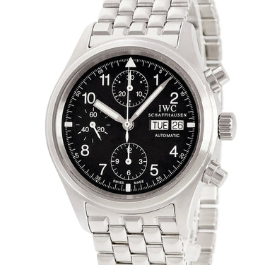 腕時計 IWC IWC パイロットウォッチ メカニカル フリーガー クロノグラフ IW370607 自動巻き メンズ ブラック 黒 デイデイト