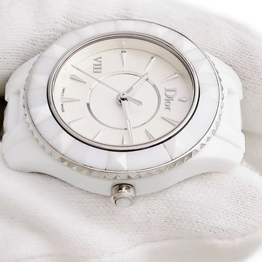 腕時計 クリスチャン・ディオール Christian Dior ディオール8 オンユイット CD1231E2 クオーツ レディース 白 ホワイト セラミック
