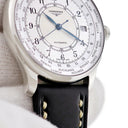 腕時計 ロンジン LONGINES 130YEARS165 GMT L.2.614.4.13.2 自動巻き メンズ メーカーOH済 ホワイト 白 青針 デイト 130周年記念 限定