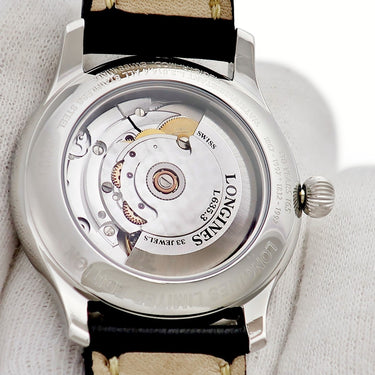 腕時計 ロンジン LONGINES 130YEARS165 GMT L.2.614.4.13.2 自動巻き メンズ メーカーOH済 ホワイト 白 青針 デイト 130周年記念 限定