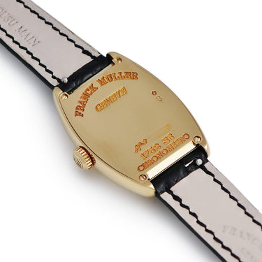 腕時計 フランクミュラー FRANCK MULLER トノウカーベックス クロノメトロ 1752 S6 手巻き レディース K18YG無垢 ギヨシェ 青針