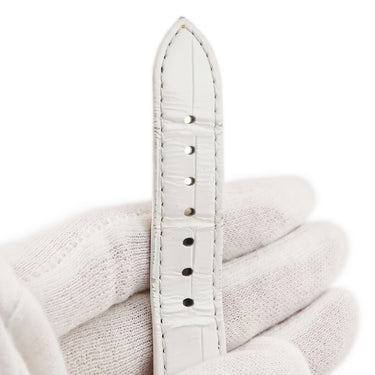 ルイヴィトン LOUIS VUITTON 純正 クロコバンド ホワイト クロコダイル ステンレススチール 腕時計パーツ 替え ベルト 純正SS製尾錠付き 18mm ホワイト 白 シャイン 艶有り