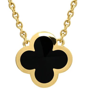 ヴァンクリーフアーペル Van Cleef & Arpels ピュア アルハンブラ VCARB13900 ブラック×イエローゴールド K18YG オニキス ネックレス Au750 18K 18金