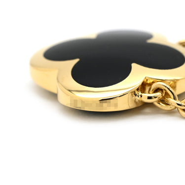 ヴァンクリーフアーペル Van Cleef & Arpels ピュア アルハンブラ VCARB13900 ブラック×イエローゴールド K18YG オニキス ネックレス Au750 18K 18金