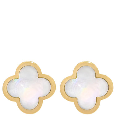ヴァンクリーフアーペル Van Cleef & Arpels ピュア アルハンブラ VCARA38800 パールホワイト×イエローゴールド K18YG マザーオブパール ピアス 白 750YG 18K