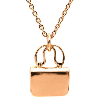 エルメス HERMES アミュレット コンスタンス ペンダント ローズゴールド K18PG ダイヤモンド ネックレス ピンクゴールド バッグモチーフ