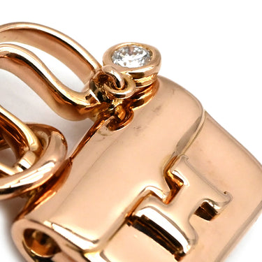 エルメス HERMES アミュレット コンスタンス ペンダント ローズゴールド K18PG ダイヤモンド ネックレス ピンクゴールド バッグモチーフ