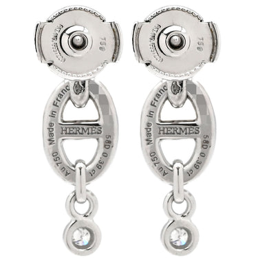 エルメス HERMES シェーヌダンクル ドロップ ダイヤピアス ホワイトゴールド K18WG ピアス 750 18K WG ホワイトゴールド