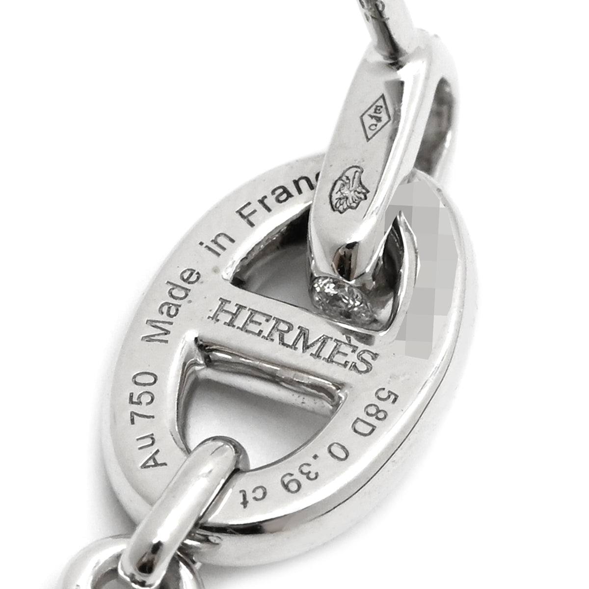 エルメス HERMES シェーヌダンクル ドロップ ダイヤピアス