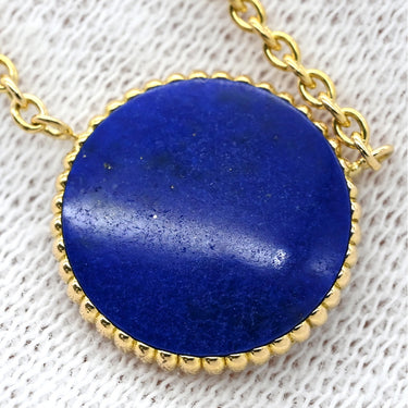 クリスチャン・ディオール Christian Dior ローズ デヴァン メダリオン ミディアム イエローゴールド K18YG ダイヤモンド ラピスラズリ ネックレス Dior Au750 18K ラピスラズリ ダイヤ 一粒