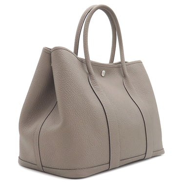 エルメス HERMES ガーデンパーティーPM グリアスファルト カントリー トートバッグ シルバー金具 グレージュ