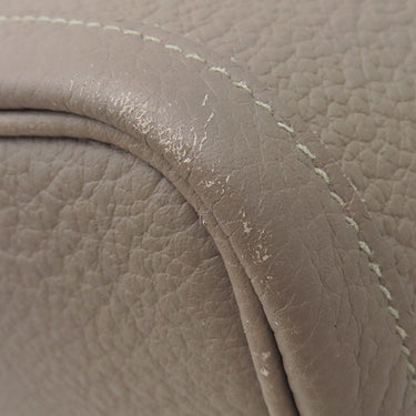 エルメス HERMES ガーデンパーティーPM グリアスファルト カントリー トートバッグ シルバー金具 グレージュ