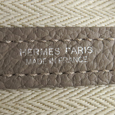 エルメス HERMES ガーデンパーティーPM グリアスファルト カントリー トートバッグ シルバー金具 グレージュ