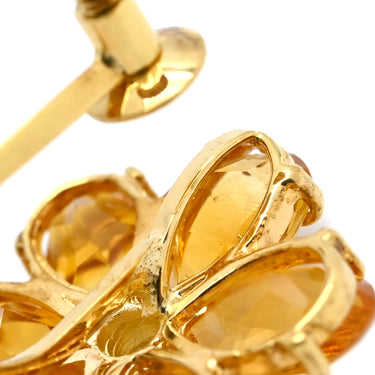 ノンブランド NON BRAND シトリン イヤリング イエローゴールド K18YG シトリン ホワイトサファイア イヤリング 750 イエローゴールド 18K 18金 フラワーモチーフ