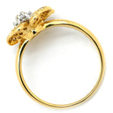 ノンブランド NON BRAND フラワーモチーフ ダイヤリング イエローゴールド K18YG ダイヤモンド リング 指輪 Au750 18K 18金 パヴェ 12号