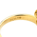 ノンブランド NON BRAND フラワーモチーフ ダイヤリング イエローゴールド K18YG ダイヤモンド リング 指輪 Au750 18K 18金 パヴェ 12号