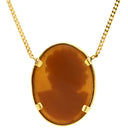 ノンブランド NON BRAND カメオ彫刻 ペンダント イエローゴールド K18YG ネックレス Au750 18K