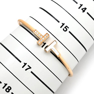 ティファニー Tiffany & Co Tワイヤー 64028618 ピンクゴールド K18PG ダイヤモンド マザーオブパール ブレスレット 750PG 18金