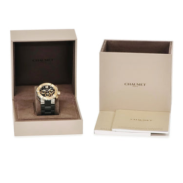 腕時計 ショーメ CHAUMET クラスワン クロノグラフ XXL W17790-45R 自動巻き メンズ K18PG×Ti×SS ブラック デイト スモールセコンド