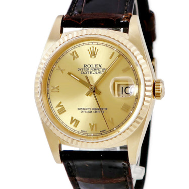 腕時計 ロレックス ROLEX デイトジャスト 16238 L番 自動巻き メンズ L番 K18YG無垢 シャンパン ローマン