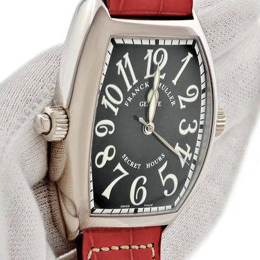 腕時計 フランクミュラー FRANCK MULLER トノウカーベックス シークレットアワーズ 7880SEH1 自動巻き メンズ K18WG無垢 ギョウシェ 黒