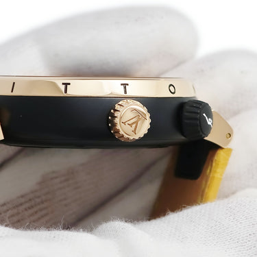 腕時計 ルイヴィトン LOUIS VUITTON タンブール ストリート ダイバー ブラックブレイズ QA123Z 自動巻き メンズ K18PG×SS コンビ 黒