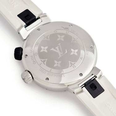 腕時計 ルイヴィトン LOUIS VUITTON タンブール ストリート ダイバー パシフィックホワイト QA124Z クオーツ メンズ スモールセコンド