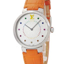 腕時計 ルイヴィトン LOUIS VUITTON タンブール スリム MM レインボー QA159Z クオーツ メンズ レディース モノグラム ギヨシェ カラフル
